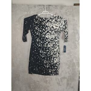 Women's Sheath Dress by Ralph Lauren Black & White Abtsract Pattern Size XL NWT